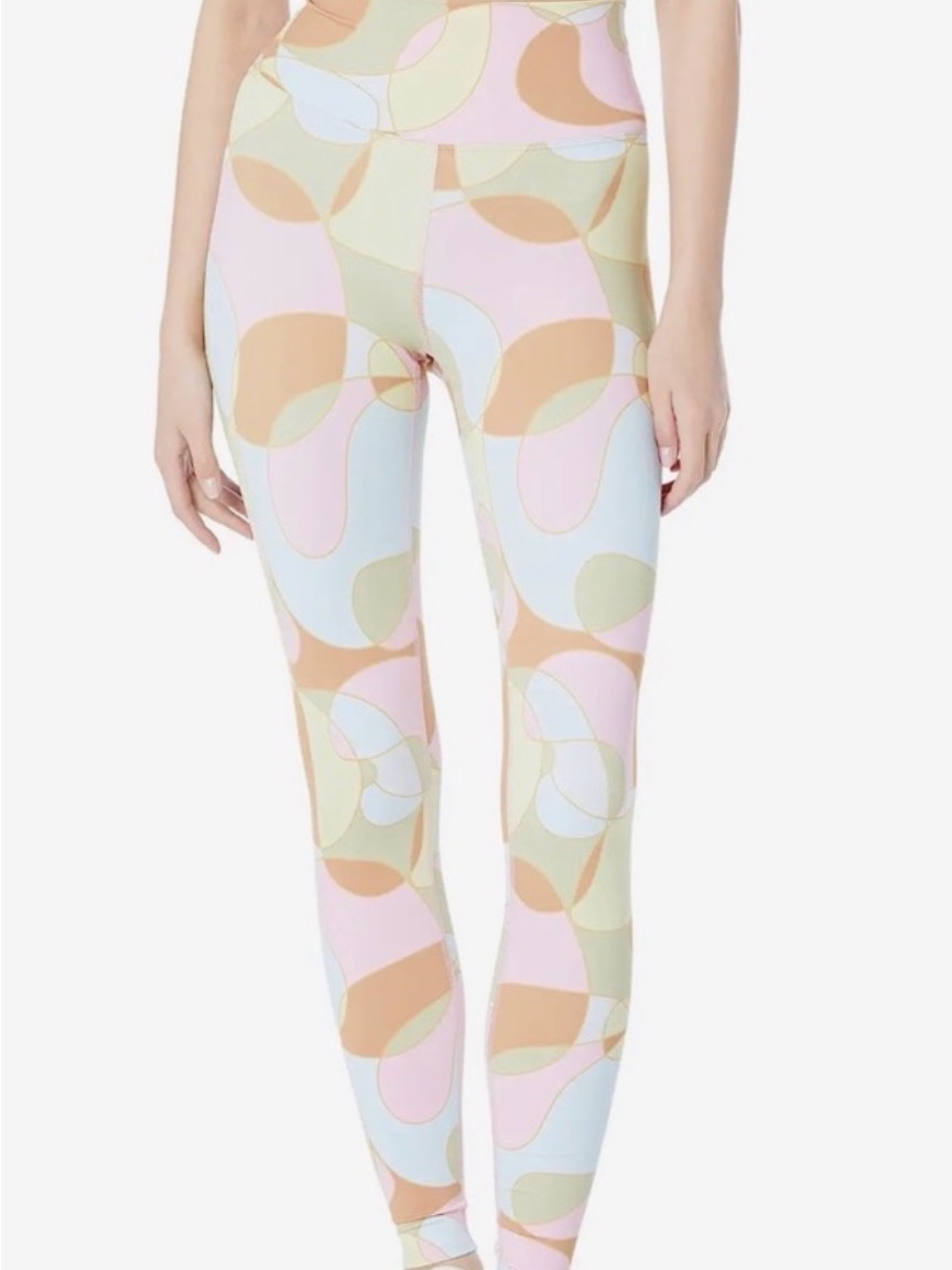 Beach Riot Pastel Geo Print Leggings In Pink, Blue, Green, Tan